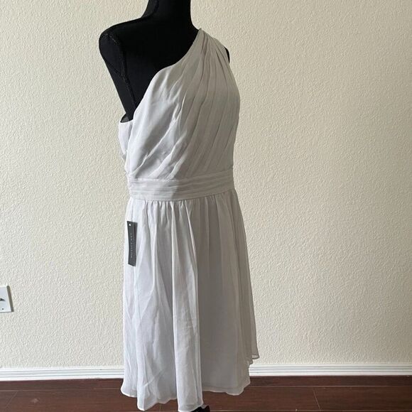 NWT  ANN TAYLOR  Silk Cocktail one-shoulder dress size 14 - Picture 3 of 15